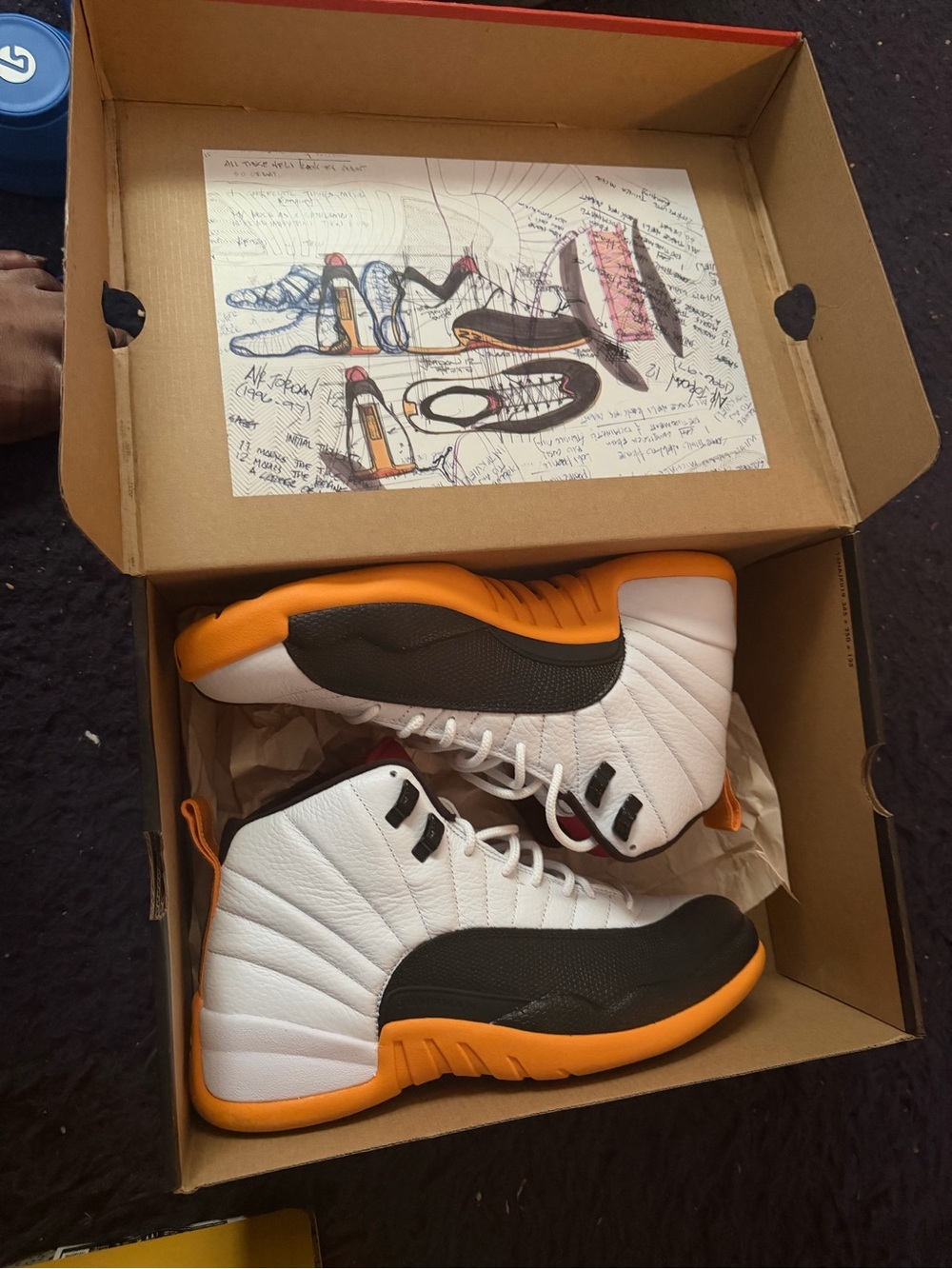 Jordan Men's White and Yellow Retro Basketball Sneakers - Picture 4 of 6